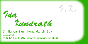 ida kundrath business card